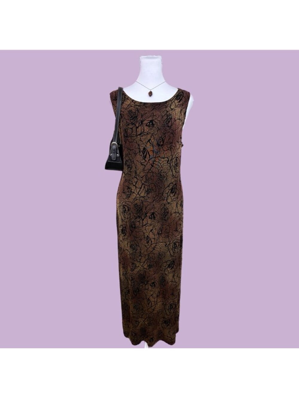 90s ditsy floral whimsygoth slinky dress